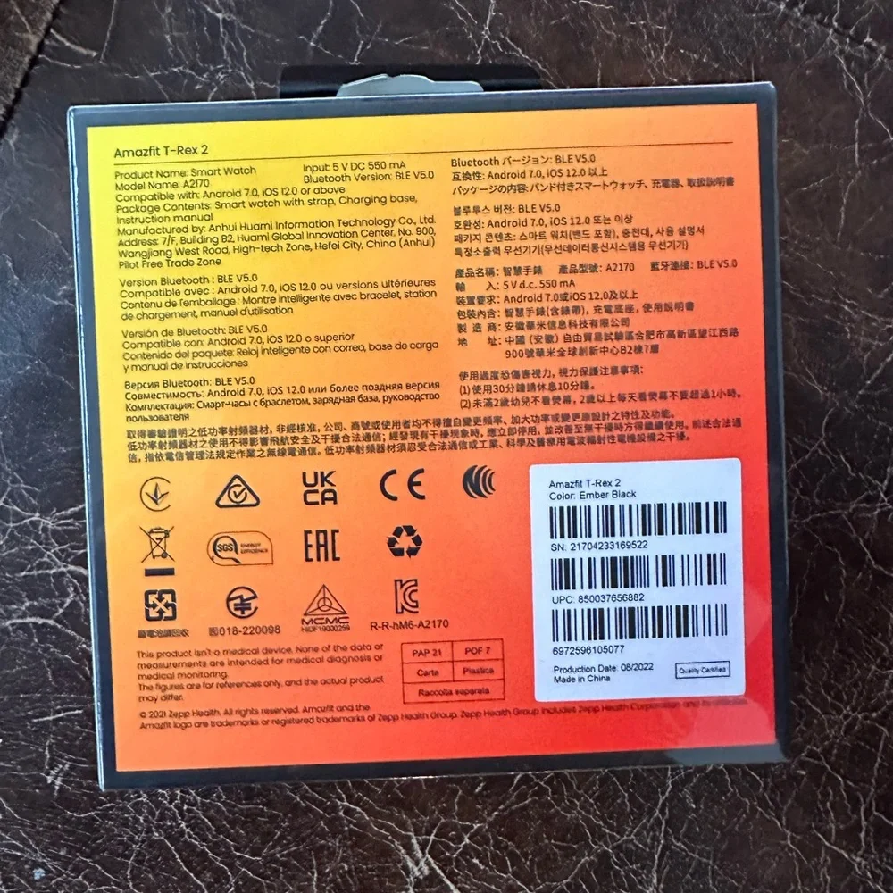 Amazfit T-Rex 2‎ Smartwatch - Black NEW!!